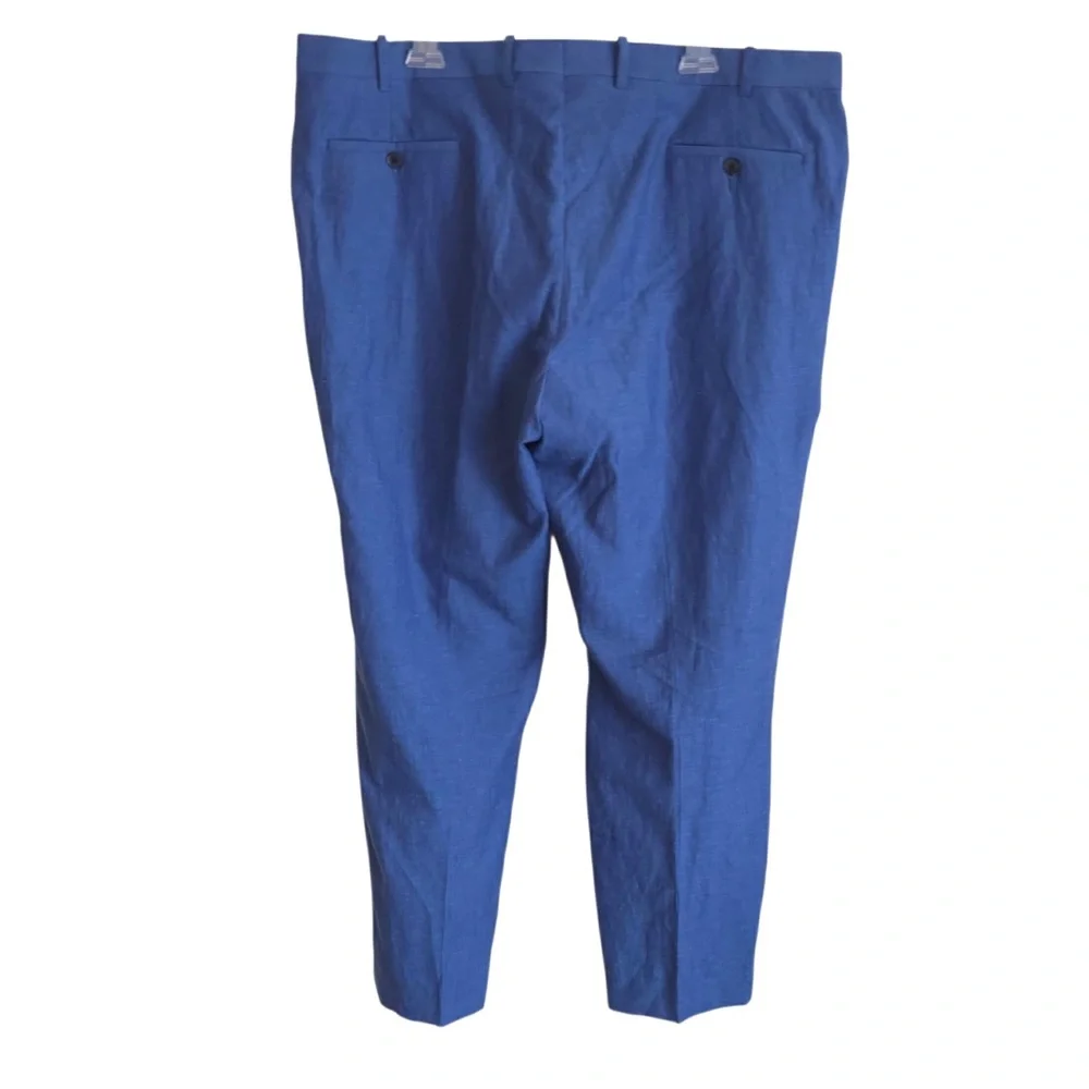 Peter Millar Harker Blue Nubby Linen Wool Blend Trouser Pant Size 42 X 28 1/2
